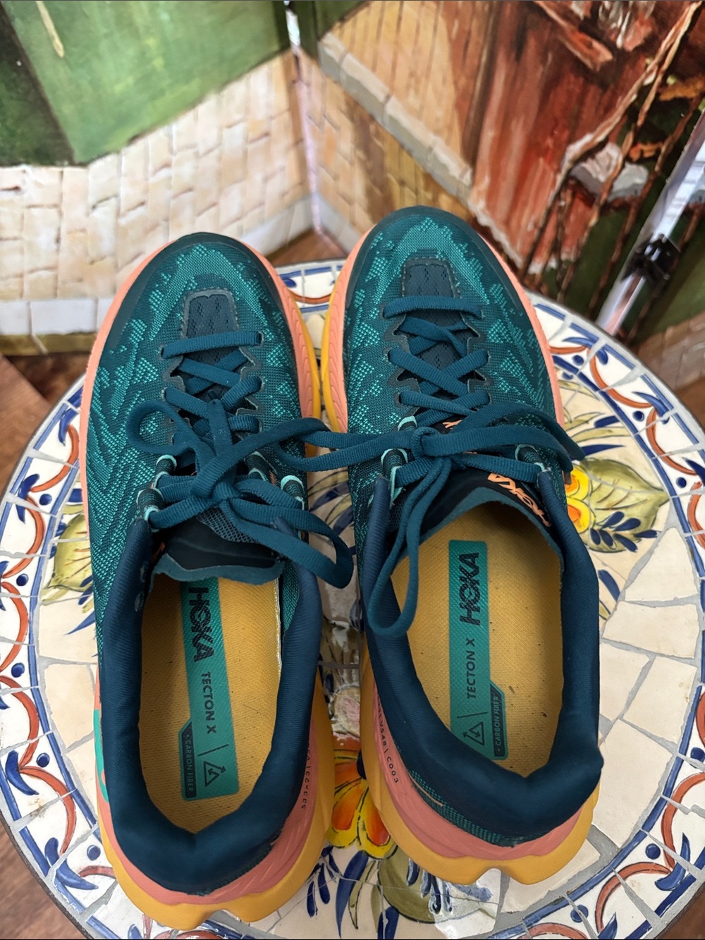 Hoka Tecton X, Green, Size 7 B - Picture 7 of 10